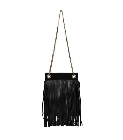 Saint Laurent Small Grace Fringe Leather Shoulder Bag